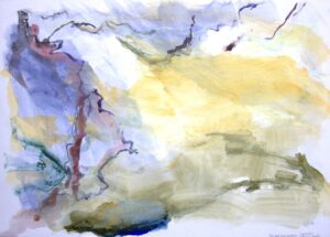 The sea has spoken, watercolour and pastel on paper, 50 x 70cm